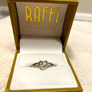 White gold heart ring